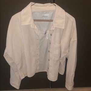 AE Corduroy Cropped Button Up Shirt
